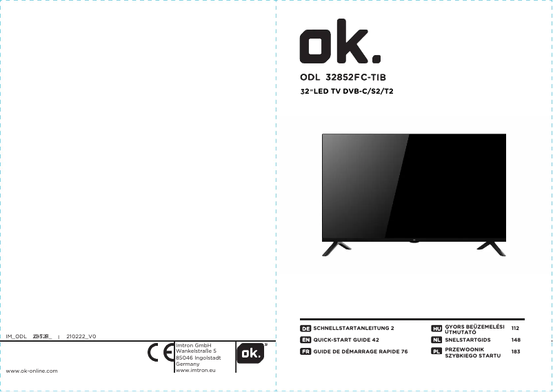 Page 1 de la notice Manuel utilisateur OK ODL 32852FC-TIB