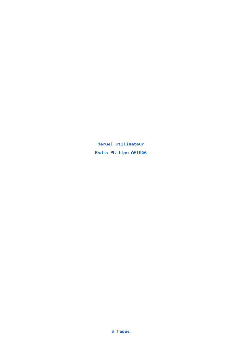 Page 1 de la notice Manuel utilisateur Philips AE1506