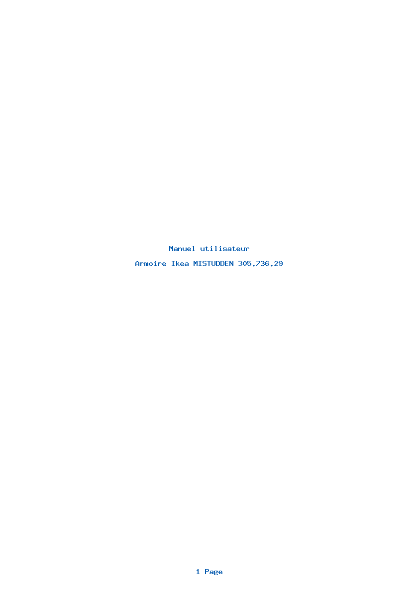 Page 1 de la notice Manuel utilisateur Ikea MISTUDDEN 305.736.29