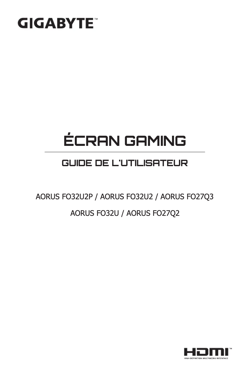 Página 1 del manual Manual de usuario Gigabyte Aorus FO27Q2