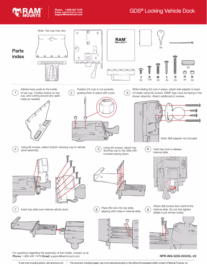 Page 1 of the manual User Manual RAM Mount RAM-GDS-DOCKL-V2-SAM13U