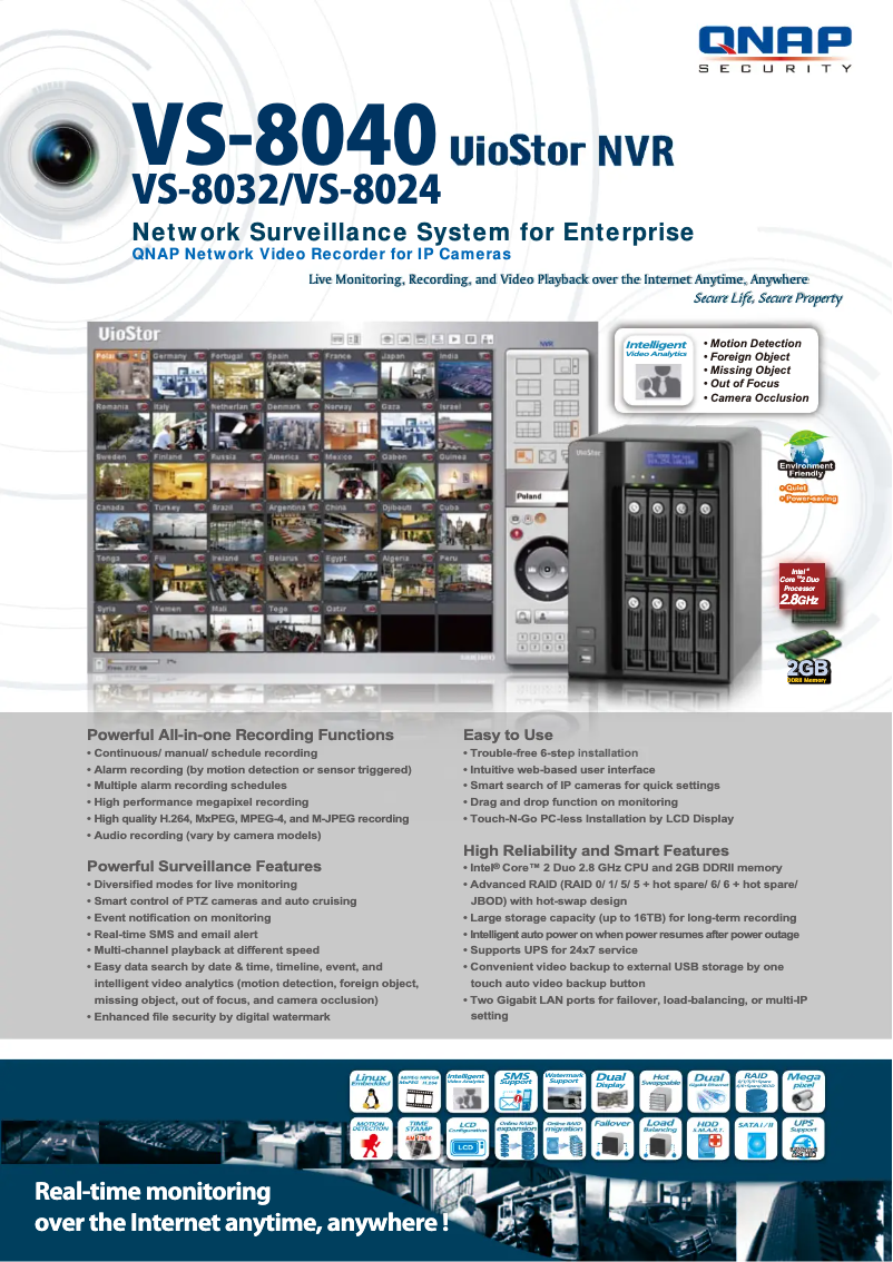 Page 1 de la notice Manuel utilisateur QNAP VS-8040 VioStor NVR