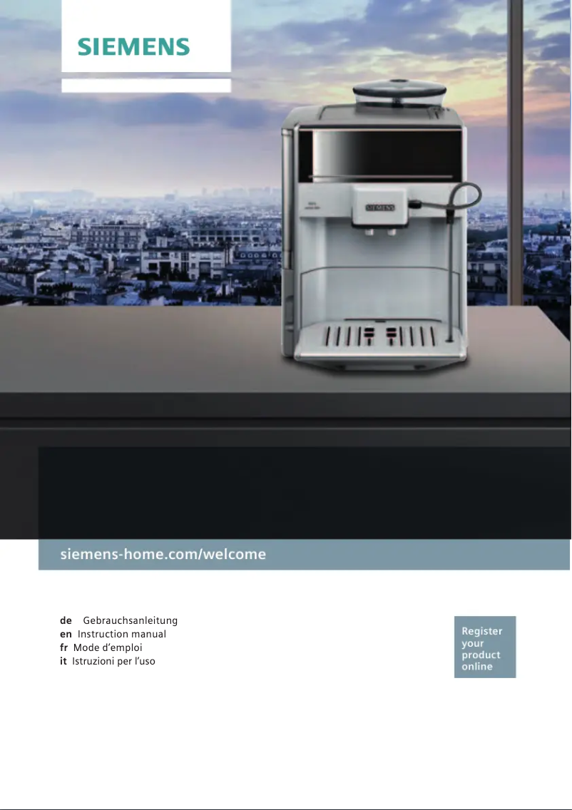 Page 1 de la notice Manuel utilisateur Siemens EQ.6 S400 TE604509DE