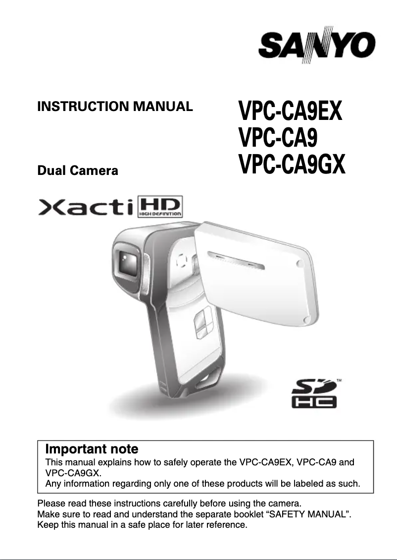 Página 1 del manual Manual de usuario Sanyo Xacti VPC-CA9GX