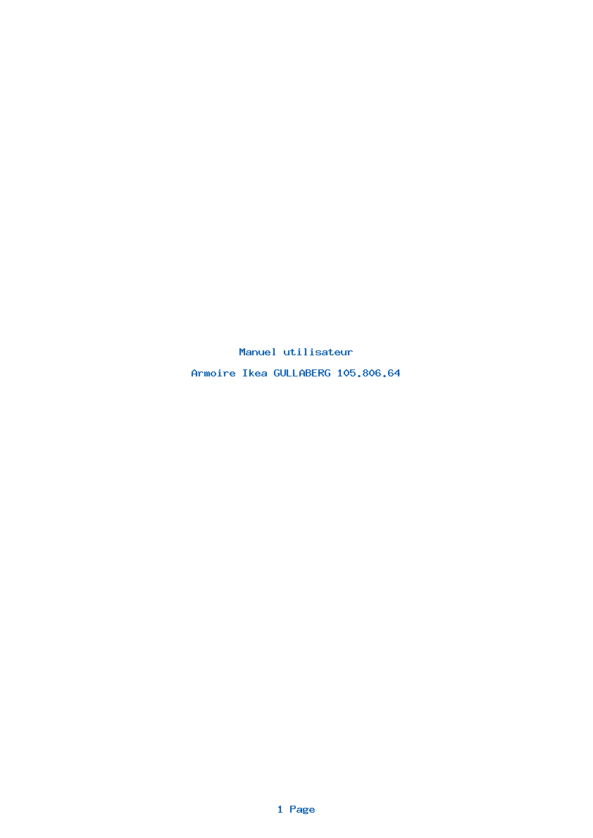 Page 1 de la notice Manuel utilisateur Ikea GULLABERG 105.806.64