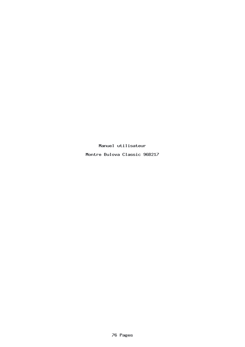 Page 1 de la notice Manuel utilisateur Bulova Classic 96B217