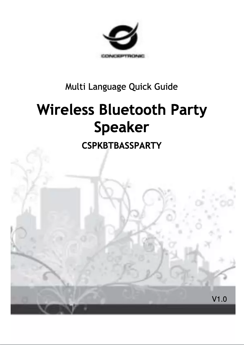 Page 1 de la notice Manuel utilisateur Conceptronic CSPKBTBASSPARTY
