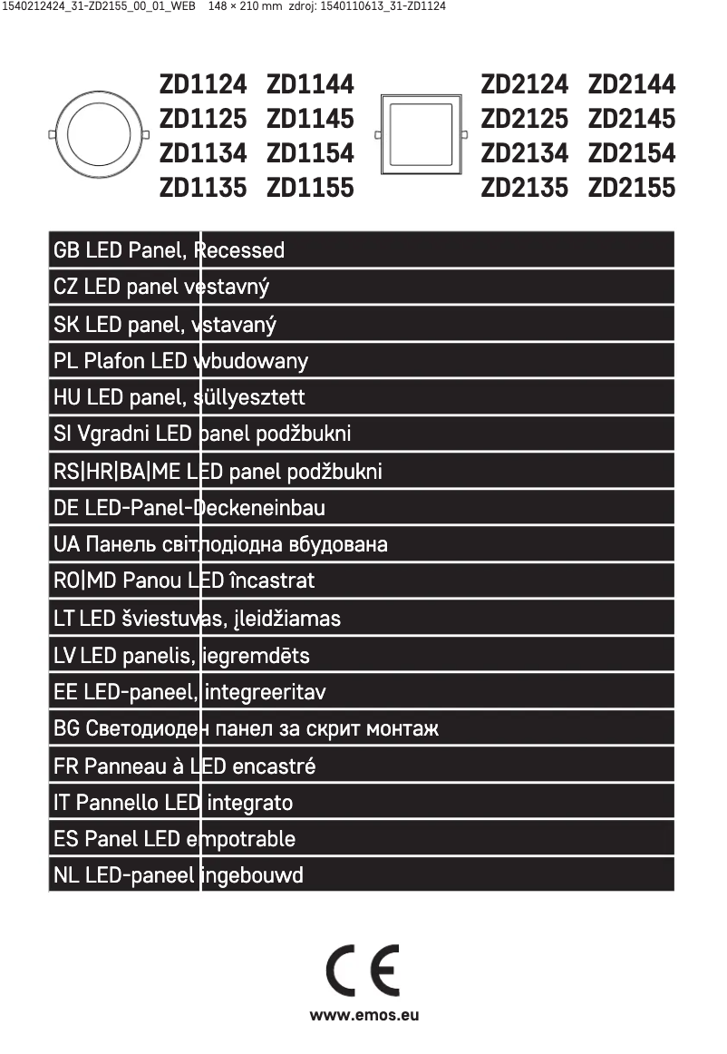 Page 1 de la notice Manuel utilisateur Emos ZD2155