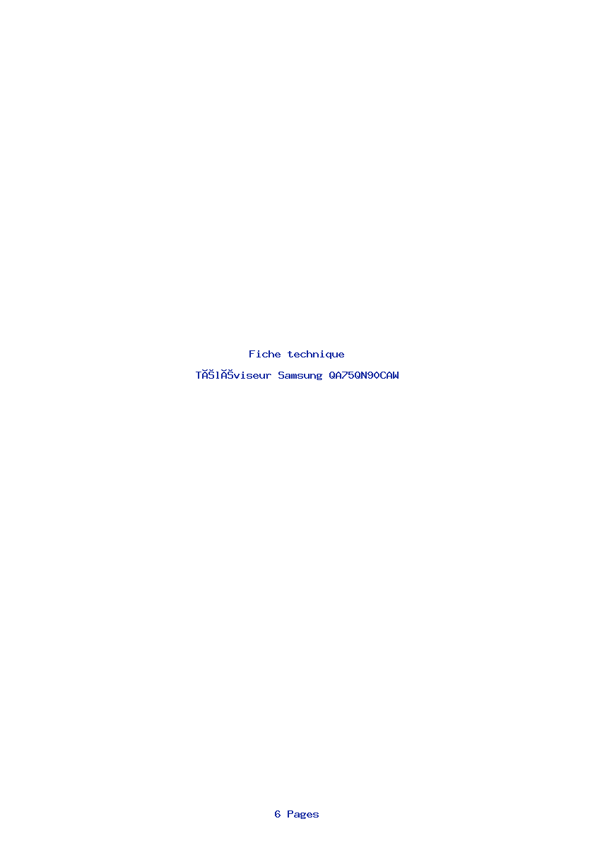 Page 1 de la notice Fiche technique Samsung QA75QN90CAW