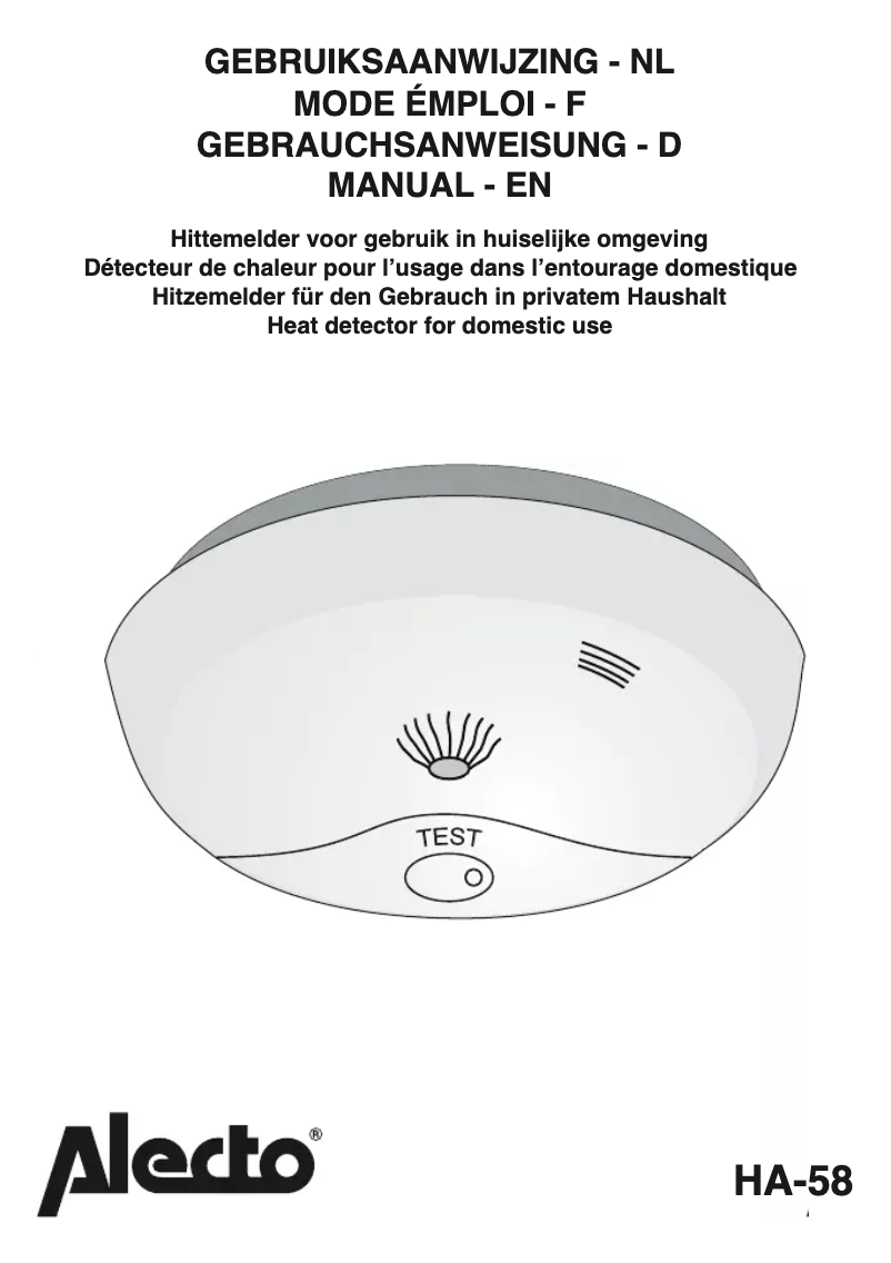 Page 1 de la notice Manuel utilisateur Alecto HA-58