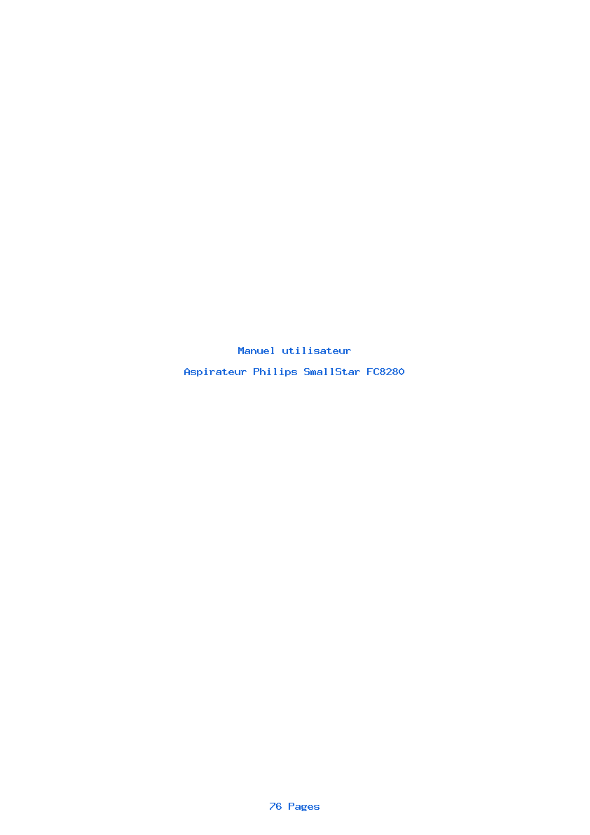 Page 1 de la notice Manuel utilisateur Philips SmallStar FC8280