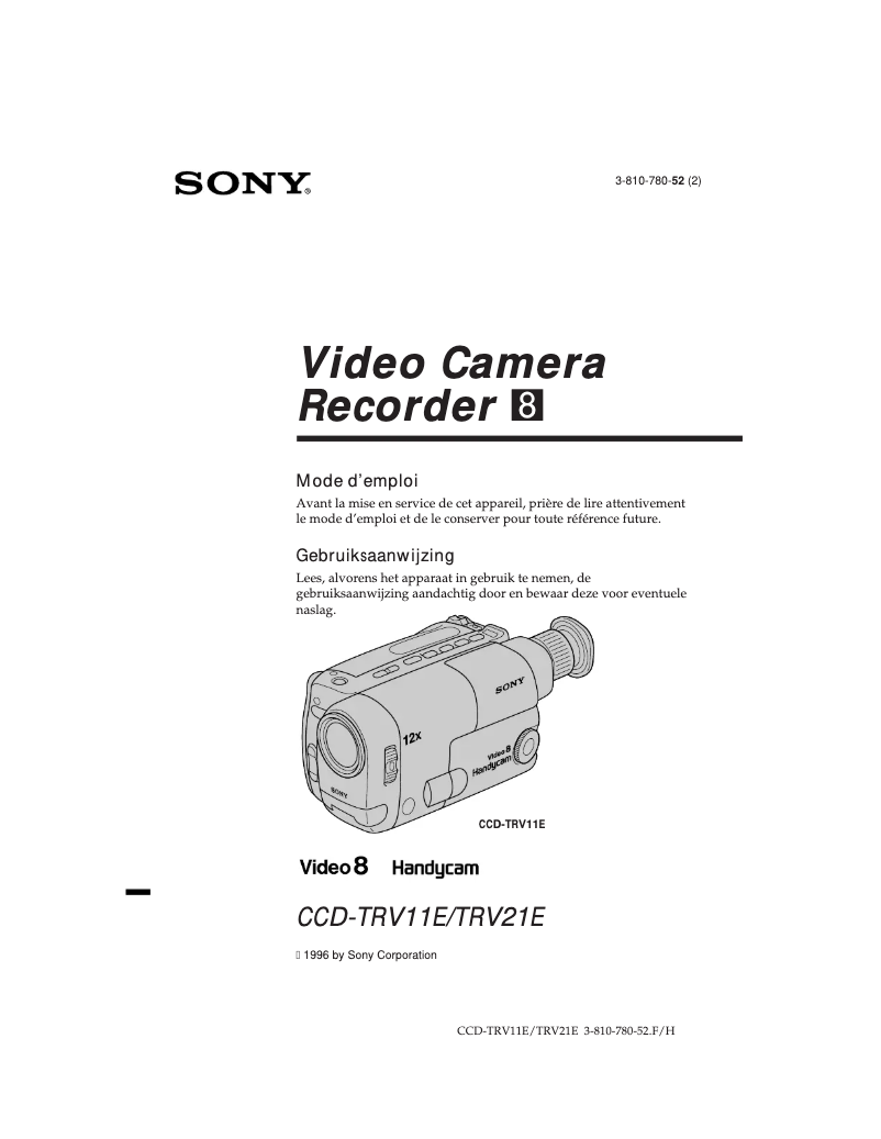 Página 1 del manual Manual de usuario Sony CCD-TRV21E