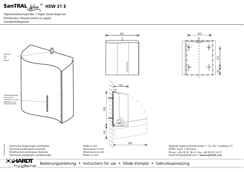 Image de la première page du manuel de l'appareil SanTRAL Wave HSW 31 E