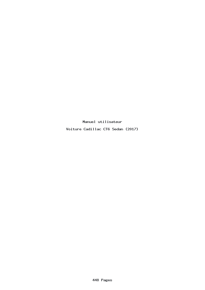 Page 1 de la notice Manuel utilisateur Cadillac CT6 Sedan (2017)