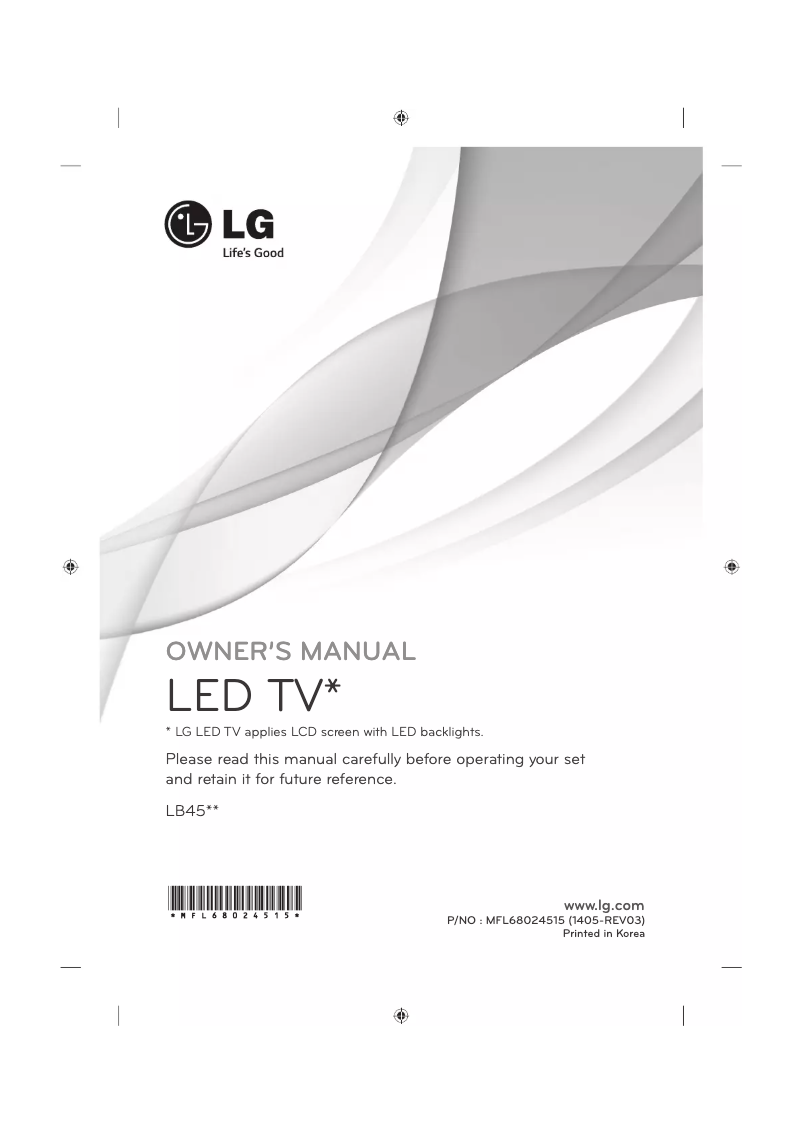 Page 1 de la notice Manuel utilisateur LG 22LB450B