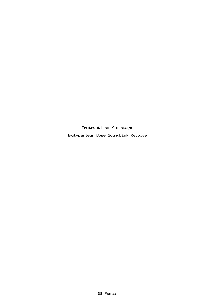 Page 1 de la notice Instructions / montage Bose SoundLink Revolve