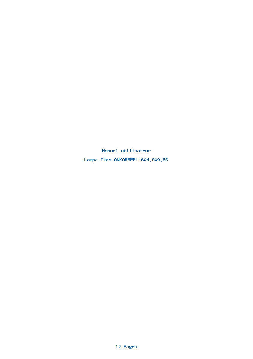 Page 1 de la notice Manuel utilisateur Ikea ANKARSPEL 604.900.86