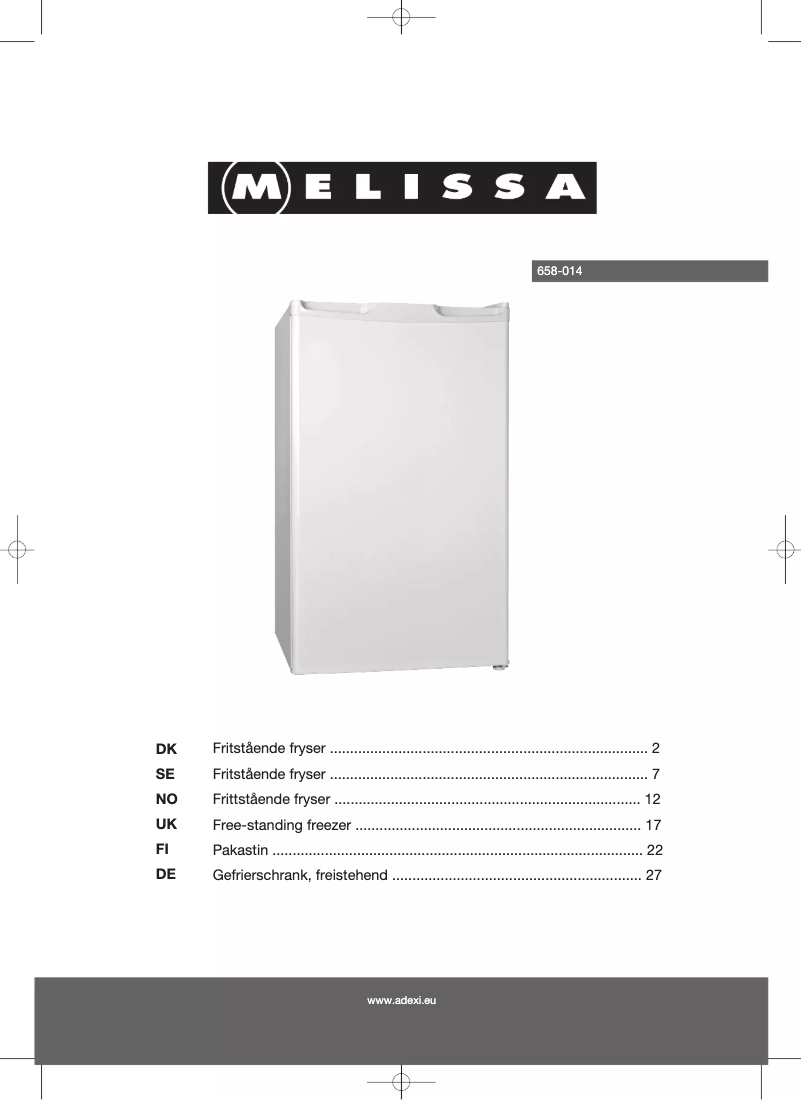 Page 1 de la notice Manuel utilisateur Melissa 658-014