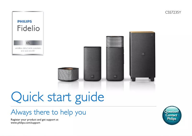 Página 1 del manual Guía de inicio rápido Philips Fidelio CSS7235Y