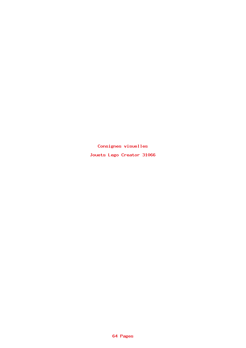 Page 1 de la notice Consignes visuelles Lego Creator 31066