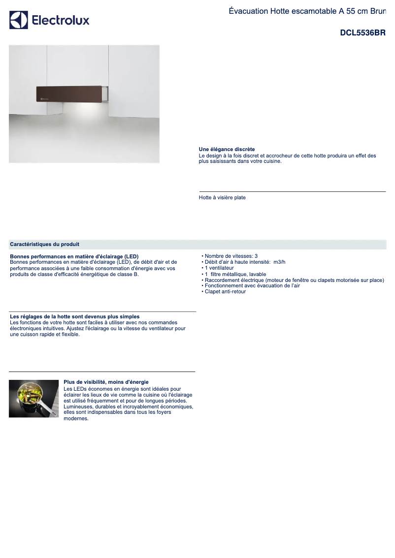 Página 1 del manual Ficha técnica Electrolux DCL5536BR