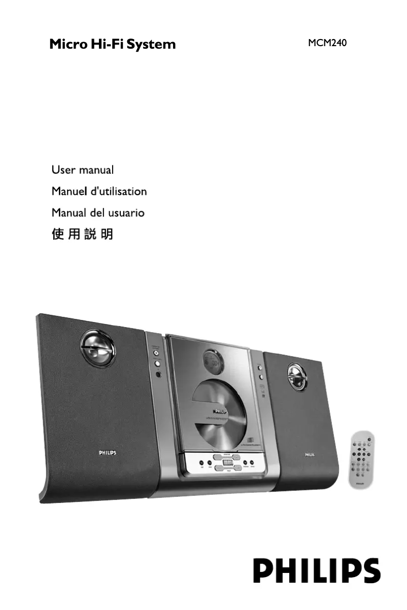 Page 1 de la notice Manuel utilisateur Philips MCM240