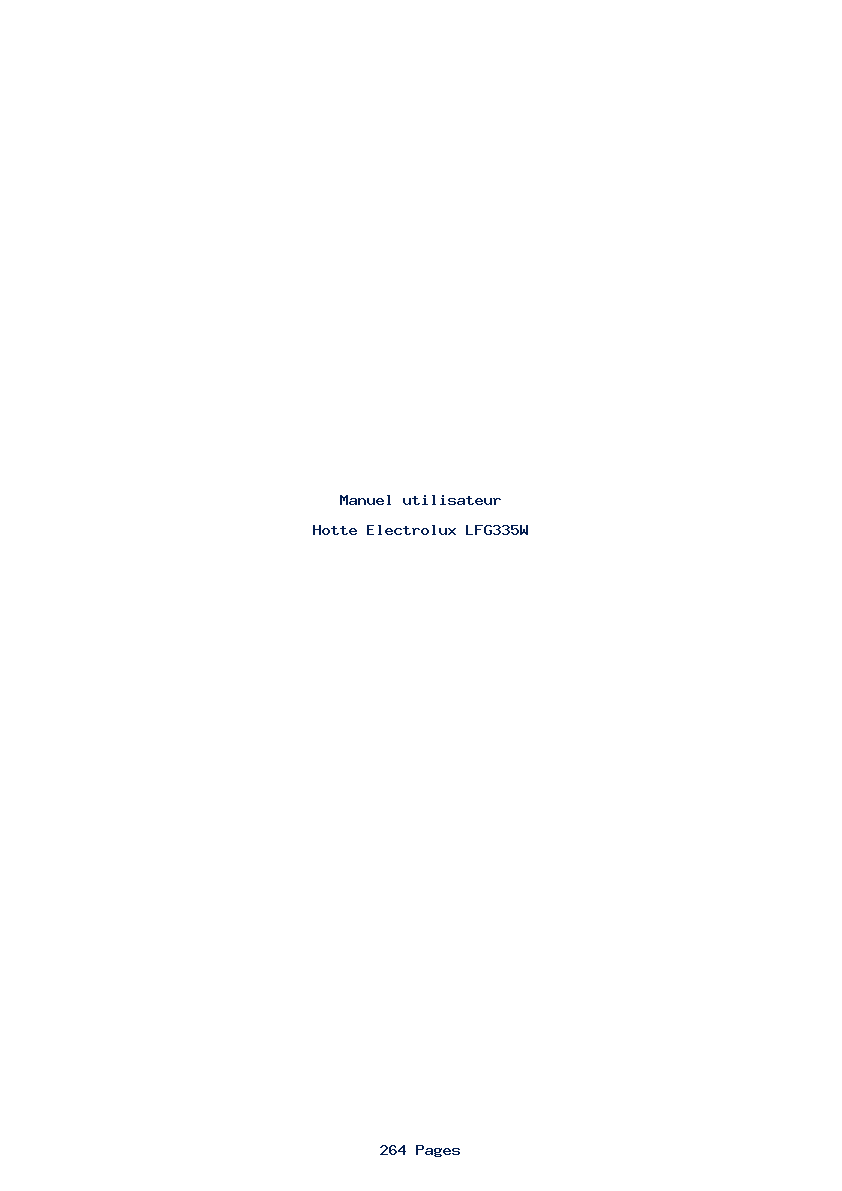 Page 1 de la notice Manuel utilisateur Electrolux LFG335W