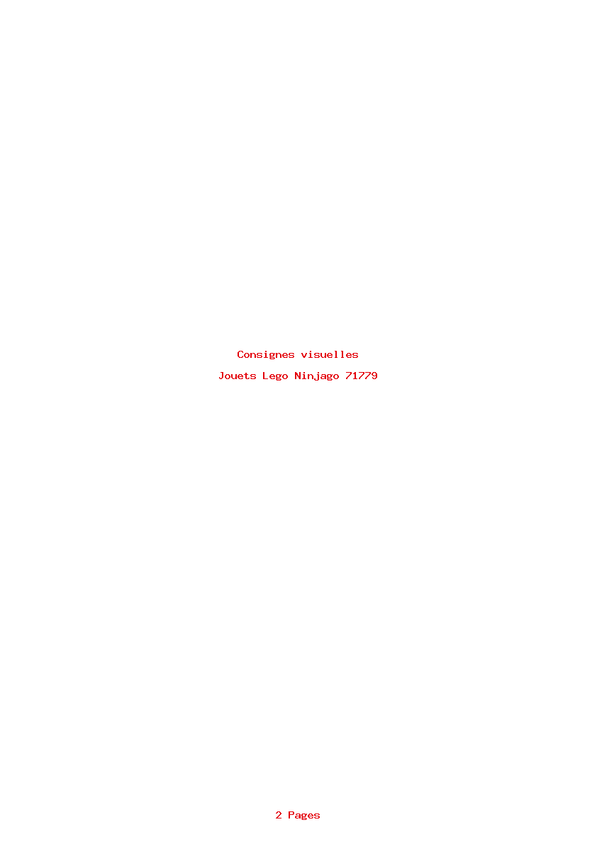 Page 1 de la notice Consignes visuelles Lego Ninjago 71779