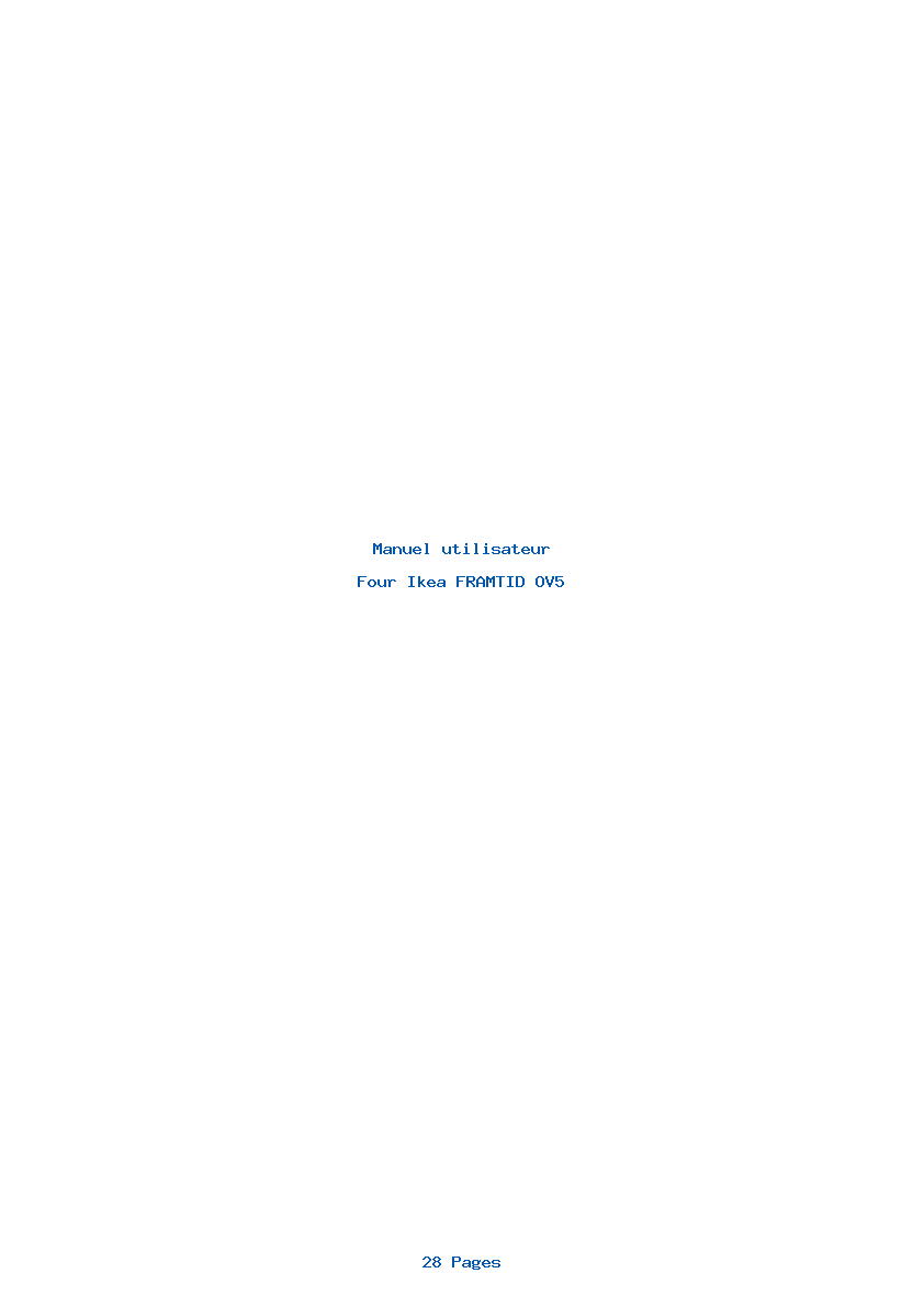 Page 1 de la notice Manuel utilisateur Ikea FRAMTID OV5