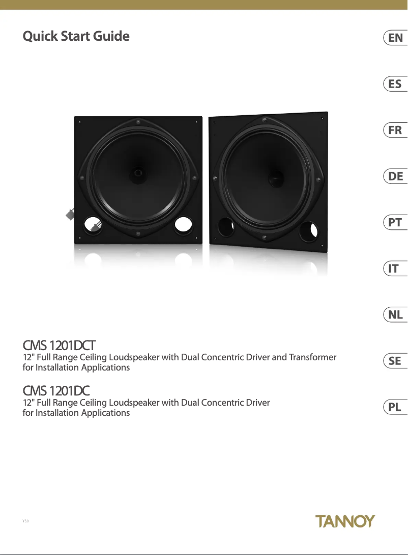 Página 1 del manual Guía de inicio rápido Tannoy CMS 1201DC