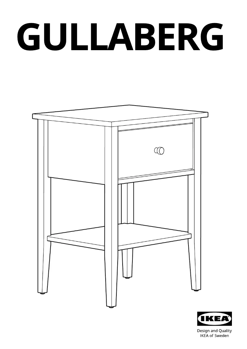 Page 1 de la notice Manuel utilisateur Ikea GULLABERG 205.617.40