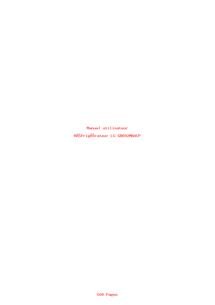 Page 1 de la notice Manuel utilisateur LG GBB92MBACP