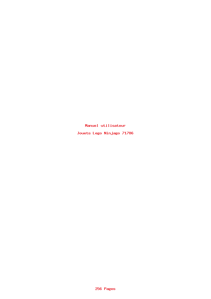 Page 1 de la notice Manuel utilisateur Lego Ninjago 71786