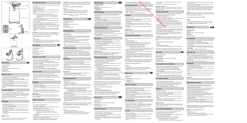 Page 1 de la notice Manuel utilisateur Moulinex DJJ152