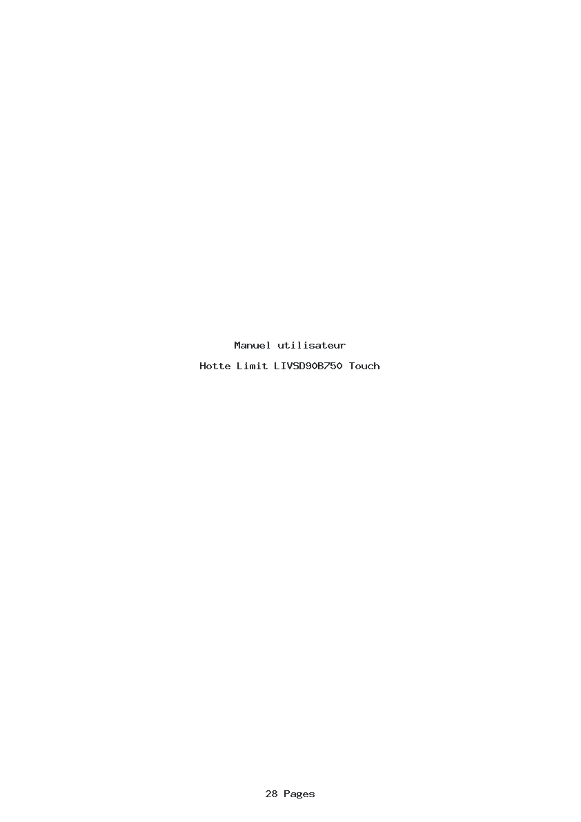 Page 1 de la notice Manuel utilisateur Limit LIVSD90B750 Touch