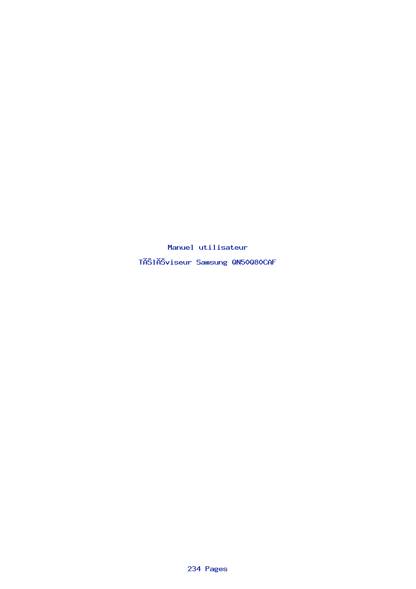 Page 1 de la notice Manuel utilisateur Samsung QN50Q80CAF
