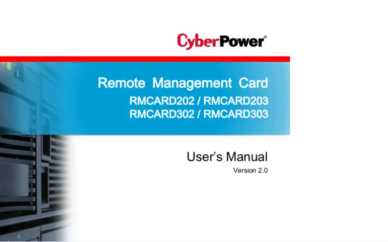 Page 1 de la notice Manuel utilisateur CyberPower RMCARD202