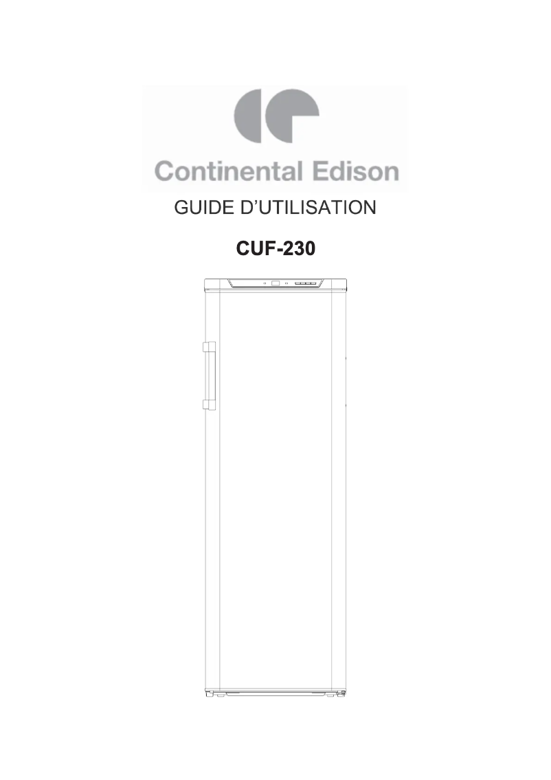 Page 1 de la notice Manuel utilisateur Continental Edison CUF-230