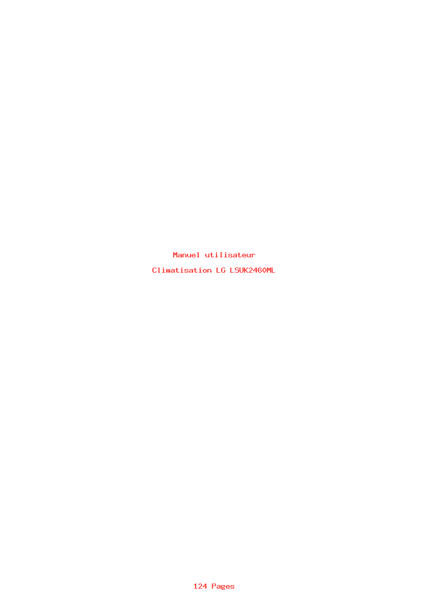 Page 1 de la notice Manuel utilisateur LG LSUK2460ML