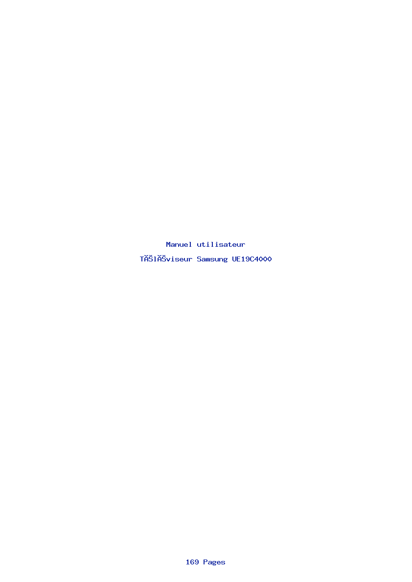 Page 1 de la notice Manuel utilisateur Samsung UE19C4000