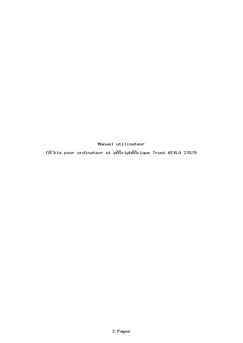 Page 1 de la notice Manuel utilisateur Trust KEVLA 23570