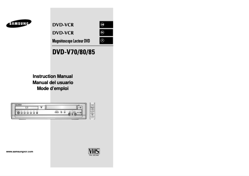 Page 1 de la notice Manuel utilisateur Samsung DVD-V85