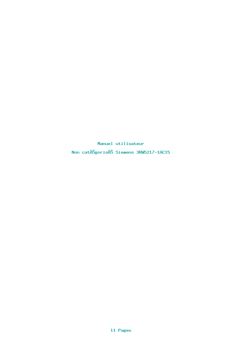 Page 1 de la notice Manuel utilisateur Siemens 3RW5217-1AC15