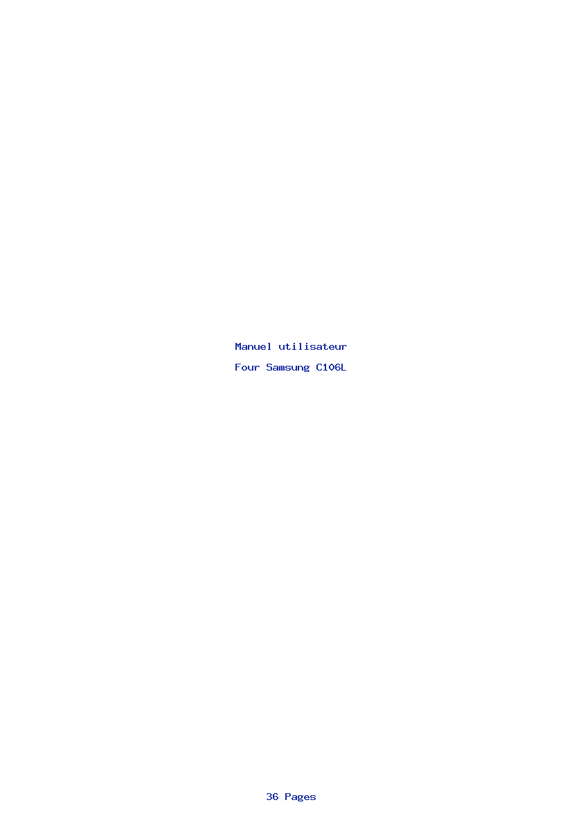 Page 1 de la notice Manuel utilisateur Samsung C106L