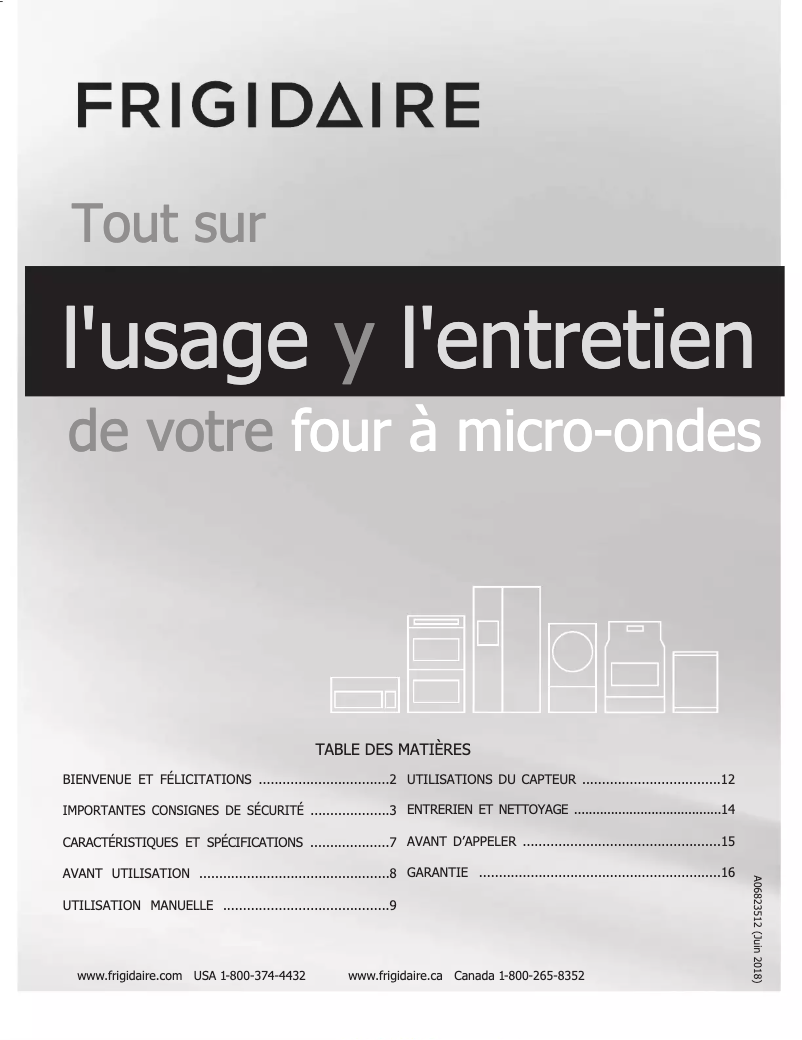 Page 1 de la notice Manuel utilisateur Frigidaire FGMO226NUF