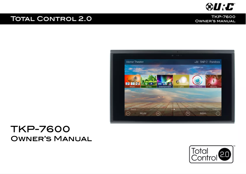 Page 1 de la notice Manuel utilisateur Universal Remote Control TKP-7600