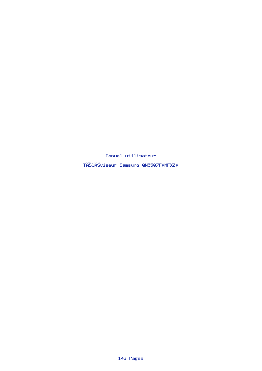 Page 1 de la notice Manuel utilisateur Samsung QN55Q7FAMFXZA