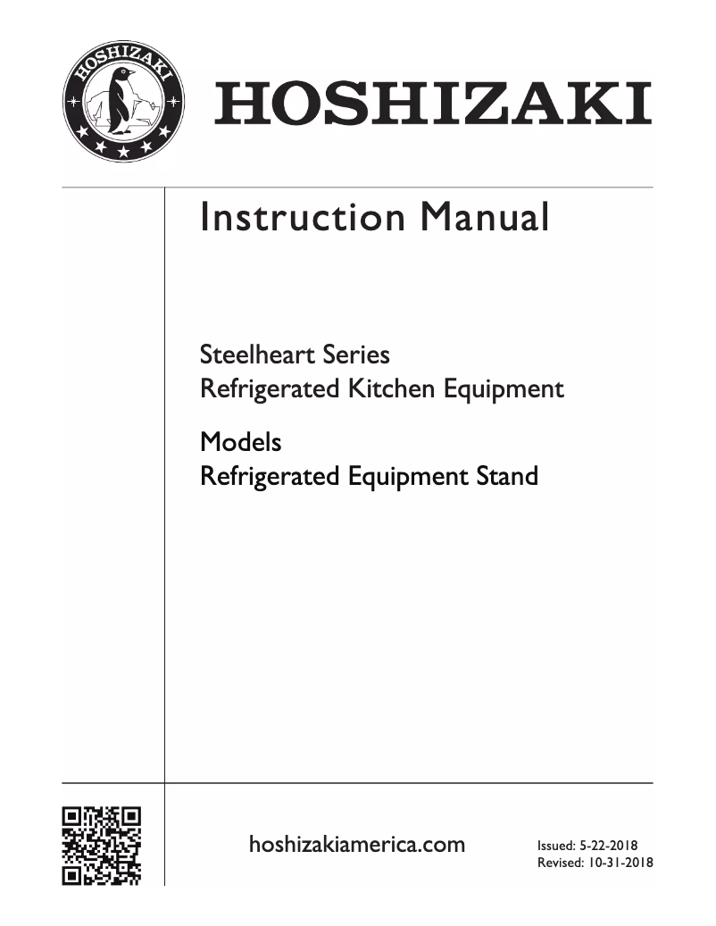 Page 1 de la notice Guide d'installation Hoshizaki Commercial CRES85