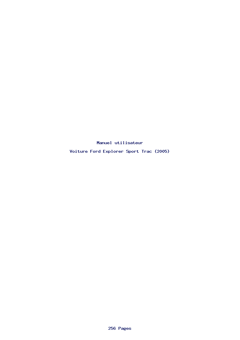 Page 1 de la notice Manuel utilisateur Ford Explorer Sport Trac (2005)
