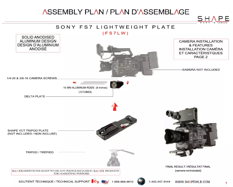 Page 1 of the manual User Manual Shape FS7LW